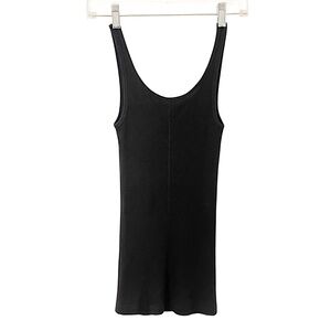 Vince-  Pima Cotton/Modal Ribbed Long line Tank